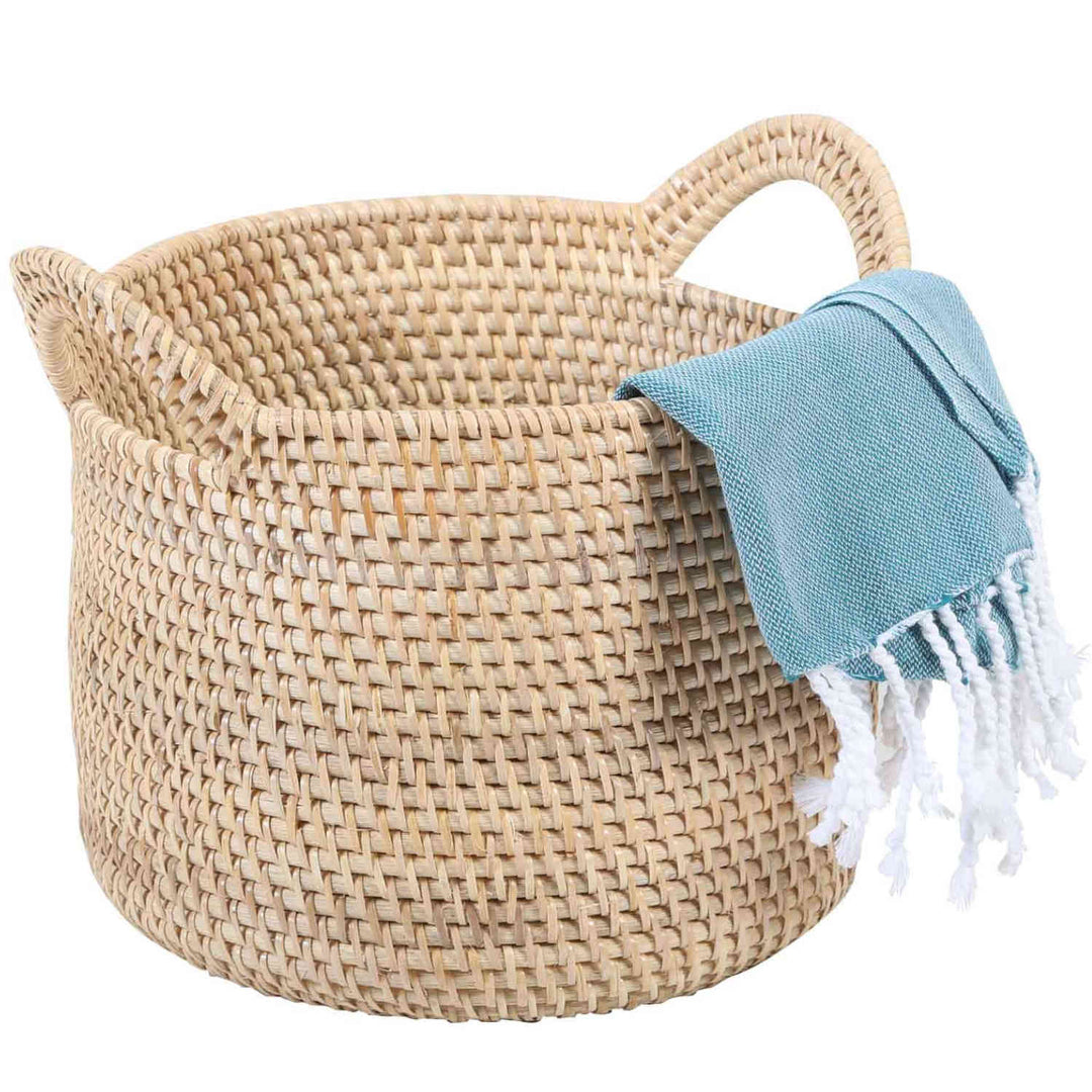 Elie natural rattan basket with handle
