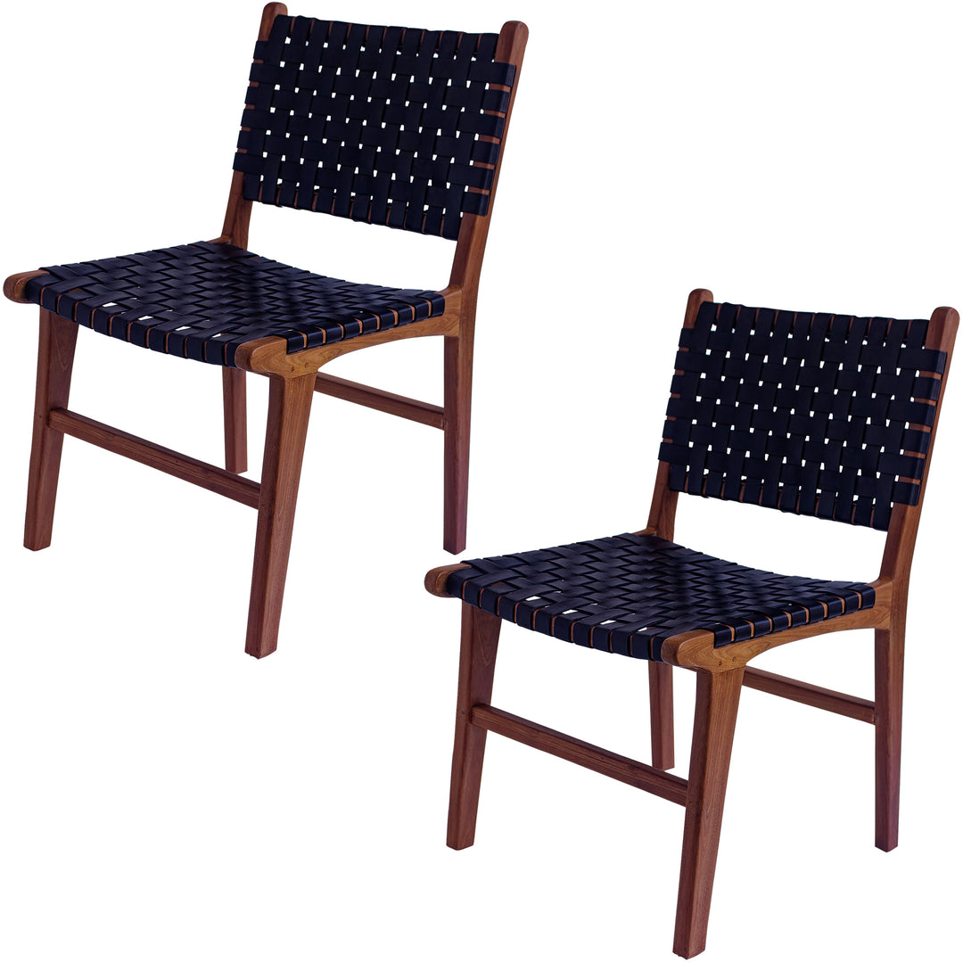 Dining room chair black leather