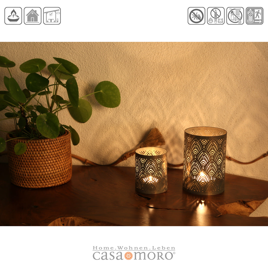 Set of 2 tealight holders Lauro