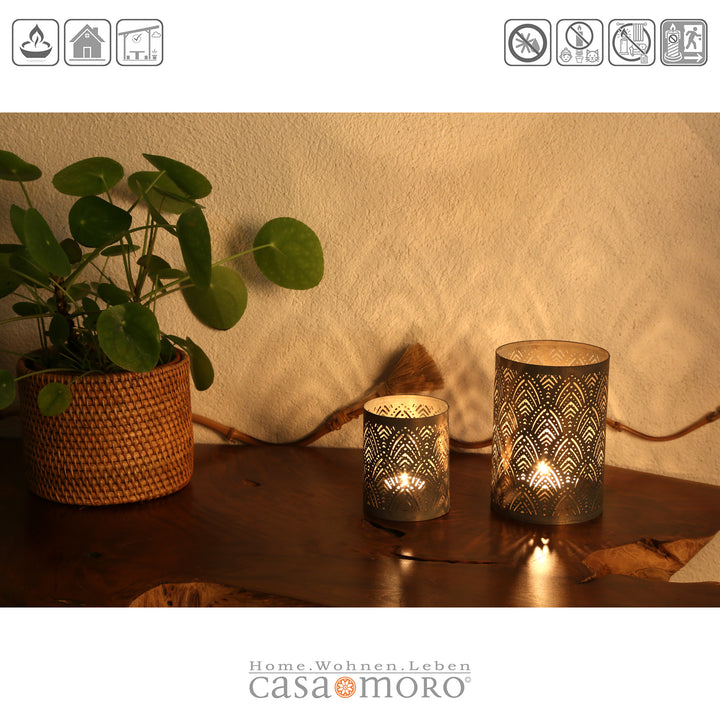 Set of 2 tealight holders Lauro