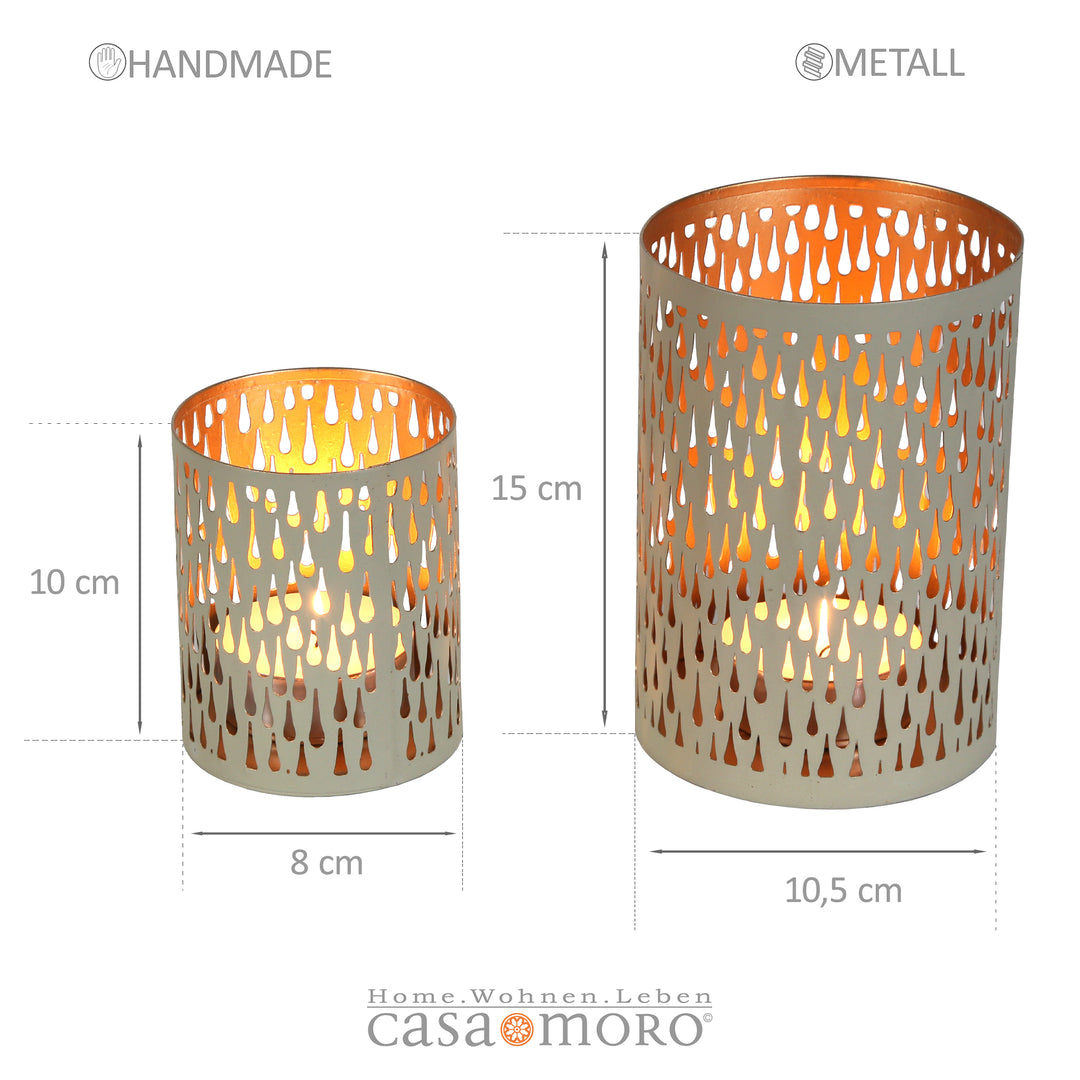 Set of 2 tea light holders Lia