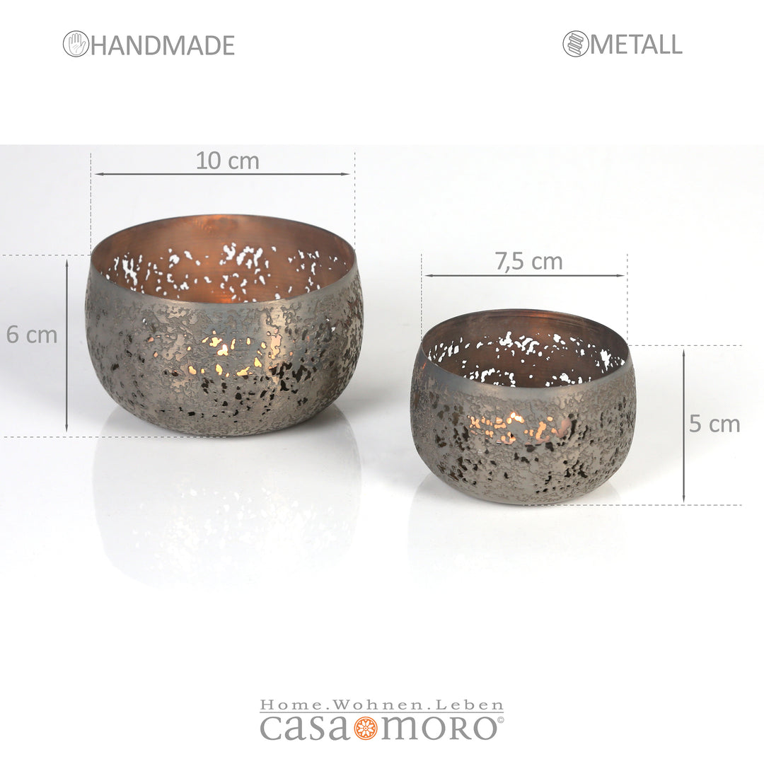 Set of 2 tealight holders Massimo