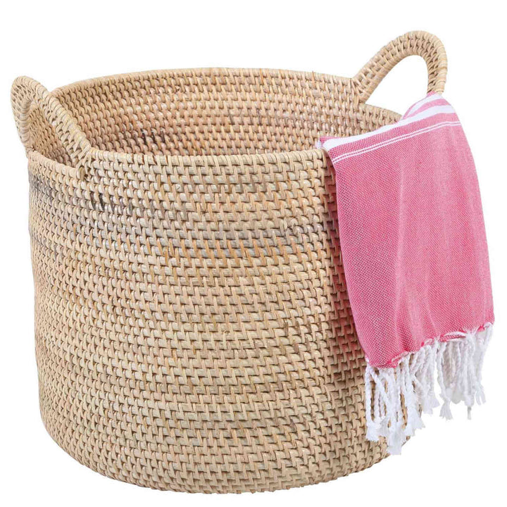 Elie natural rattan basket with handle