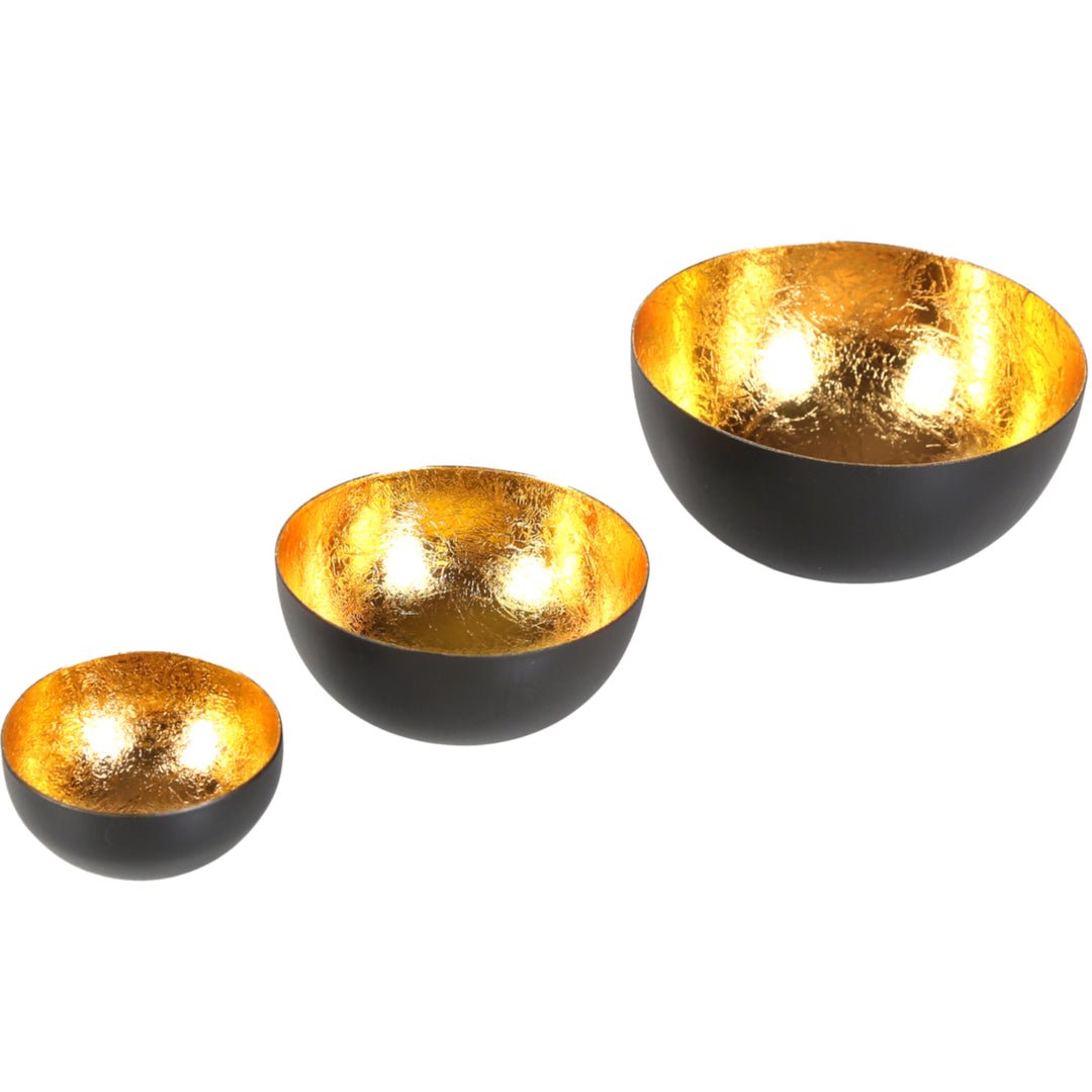 Set of 3 tealight holders Meo Gold