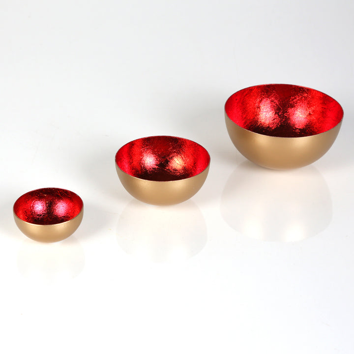 Set of 3 tealight holders Meo Red