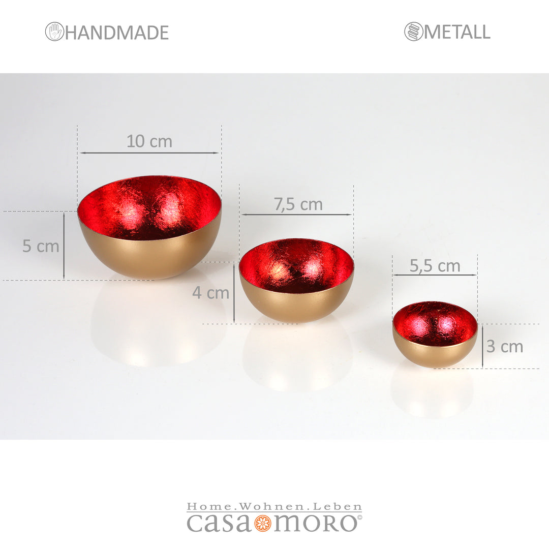 Set of 3 tealight holders Meo Red
