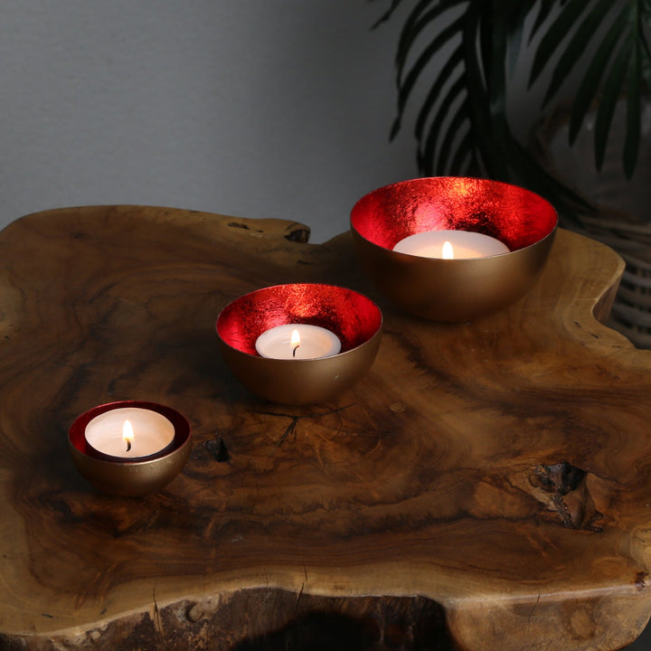 Set of 3 tealight holders Meo Red