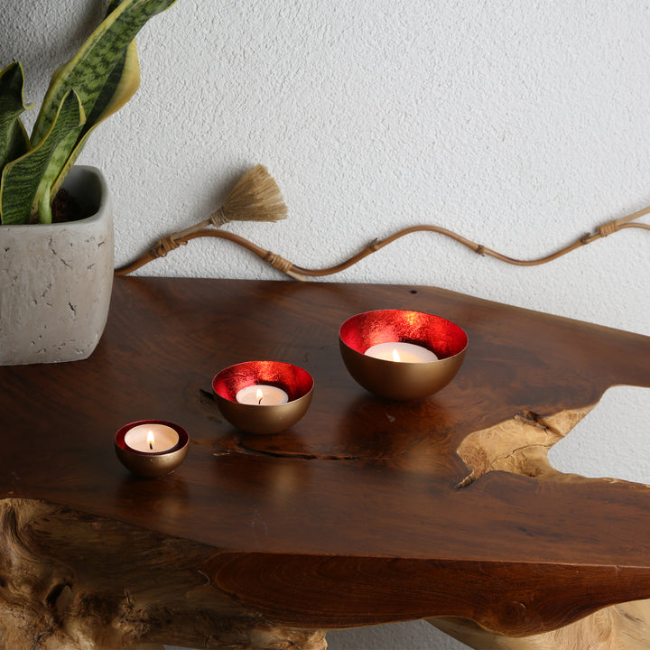 Set of 3 tealight holders Meo Red