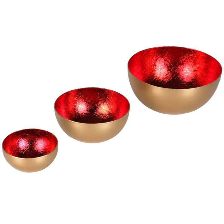 Set of 3 tealight holders Meo Red