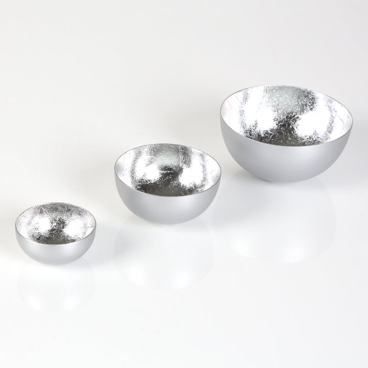 Set of 3 tea light holders Meo silver