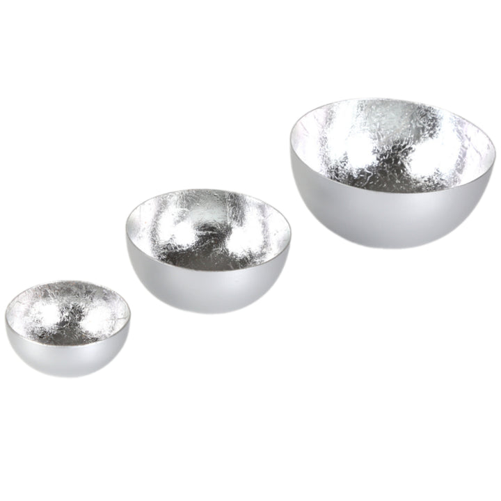 Set of 3 tea light holders Meo silver