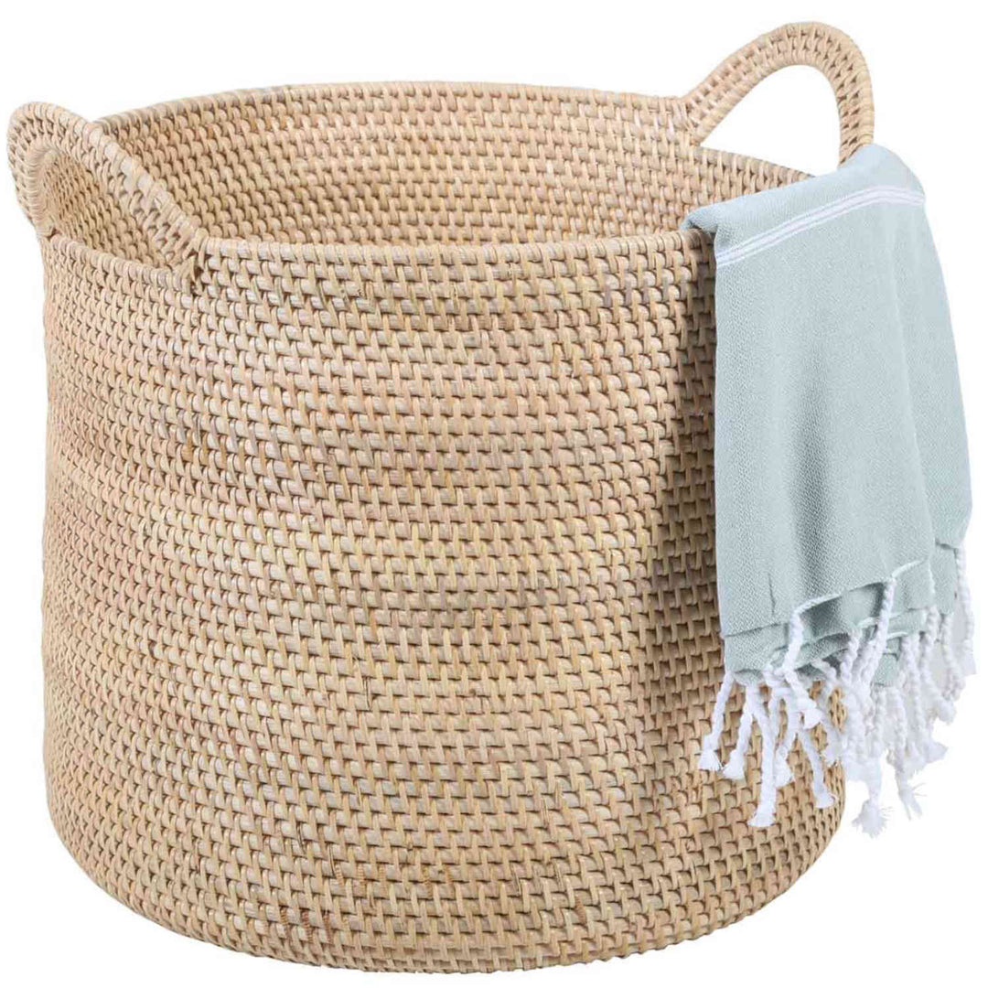 Elie natural rattan basket with handle