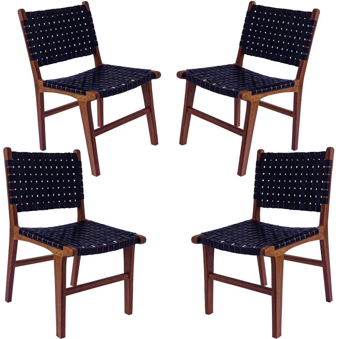Dining room chair black leather