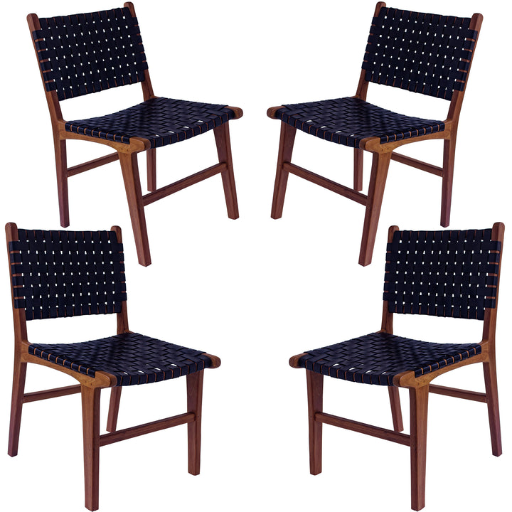 Dining room chair black leather