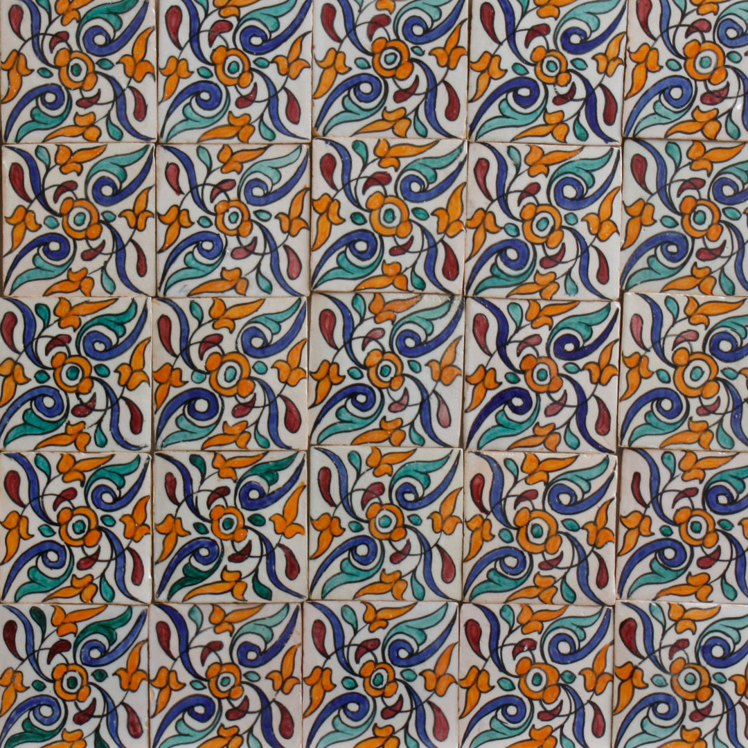 Hand painted tile – Bohemian ornament