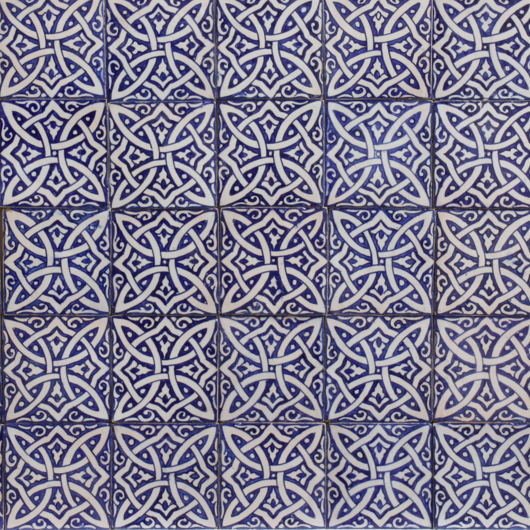 Hand Painted Tile – Moorish Braided Ornament