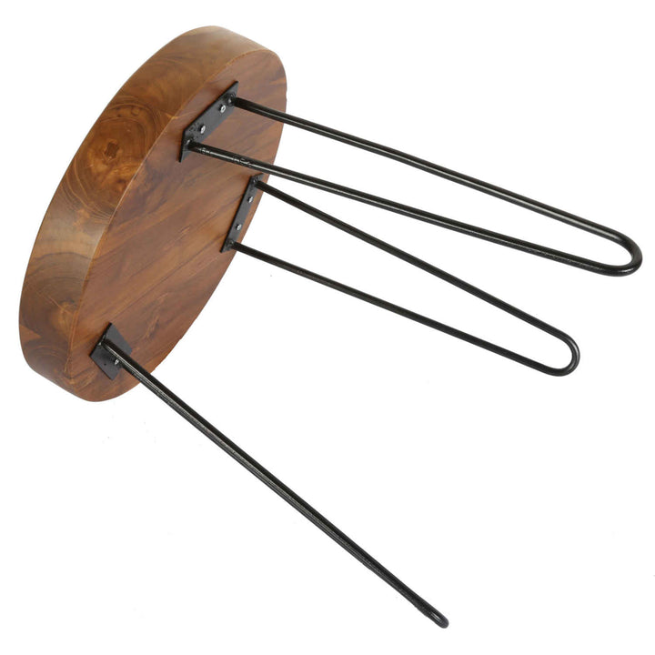 Teak side table Ella with hairpin legs