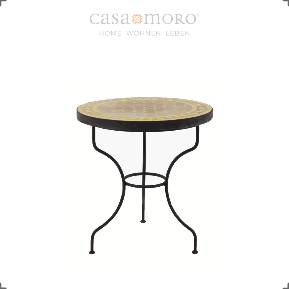 Zellige mosaic table Ø 45 cm – ideal as a storage table or plant table on the balcony or terrace