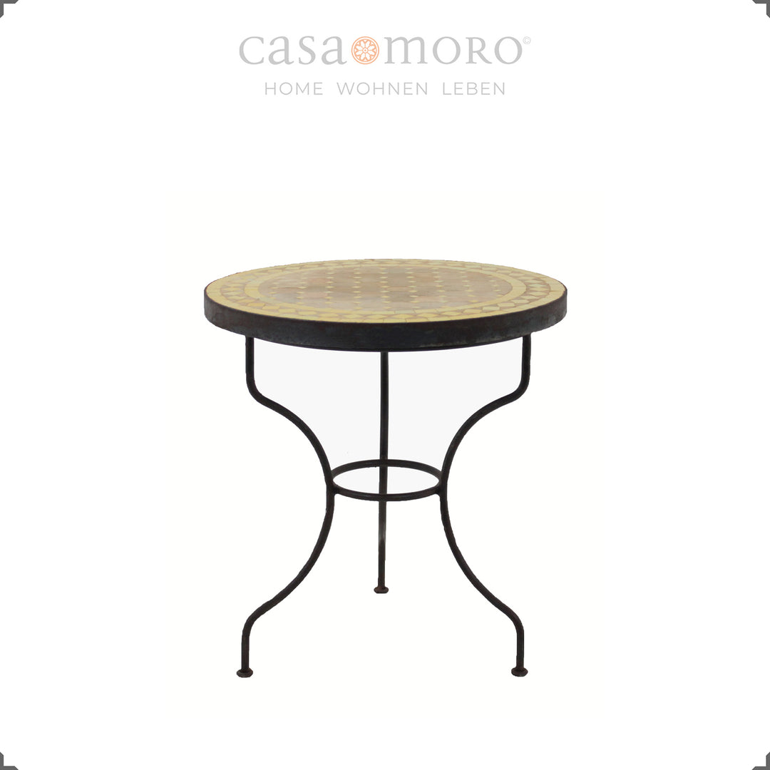 Zellige mosaic table Ø 45 cm – ideal as a storage table or plant table on the balcony or terrace