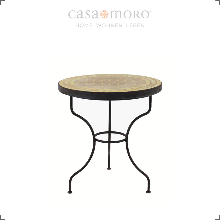 Zellige mosaic table Ø 45 cm – ideal as a storage table or plant table on the balcony or terrace