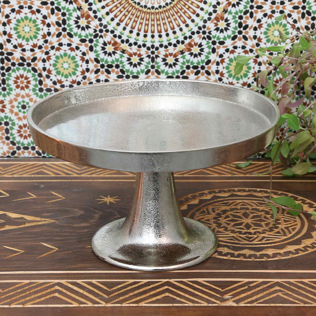 Catania cake plate silver with foot