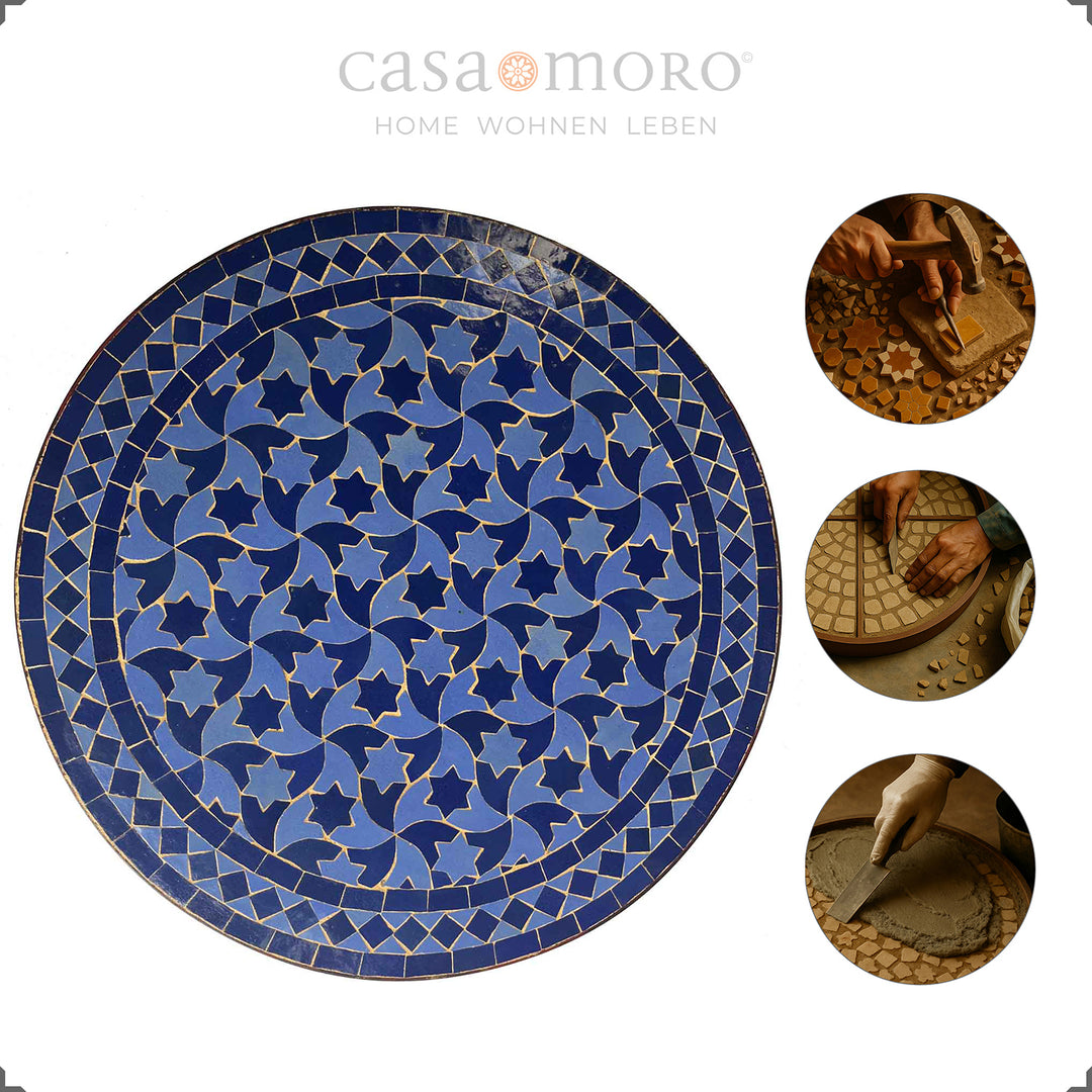 Round mosaic table for balcony, hallway or kitchen - 18 kg loose top
