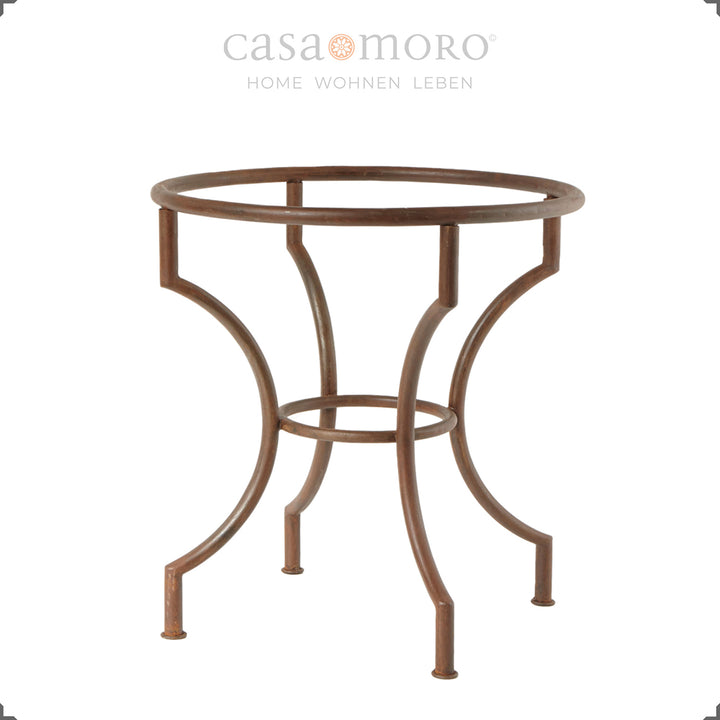 Table frame made of wrought iron with clear varnish sealing - elegantly curved and stable