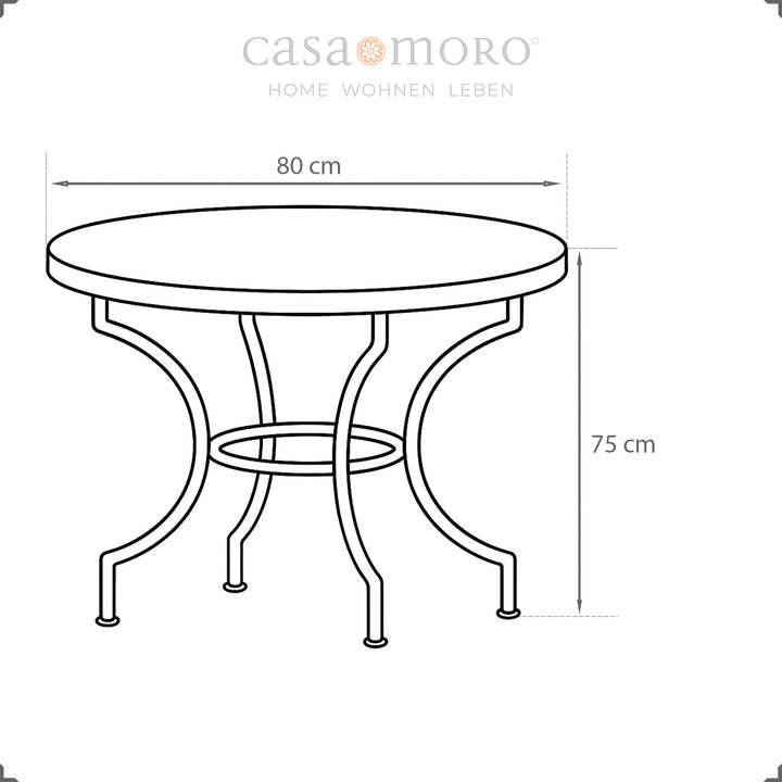 Dimensions: 80 cm diameter, height 75 cm - ideal for a balcony, niche or small winter garden