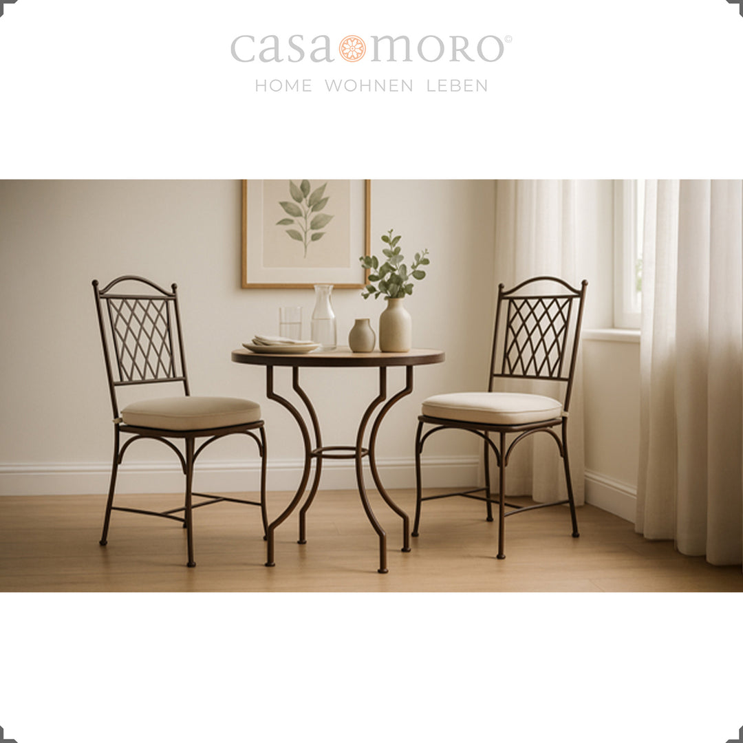 Round dining table for two people