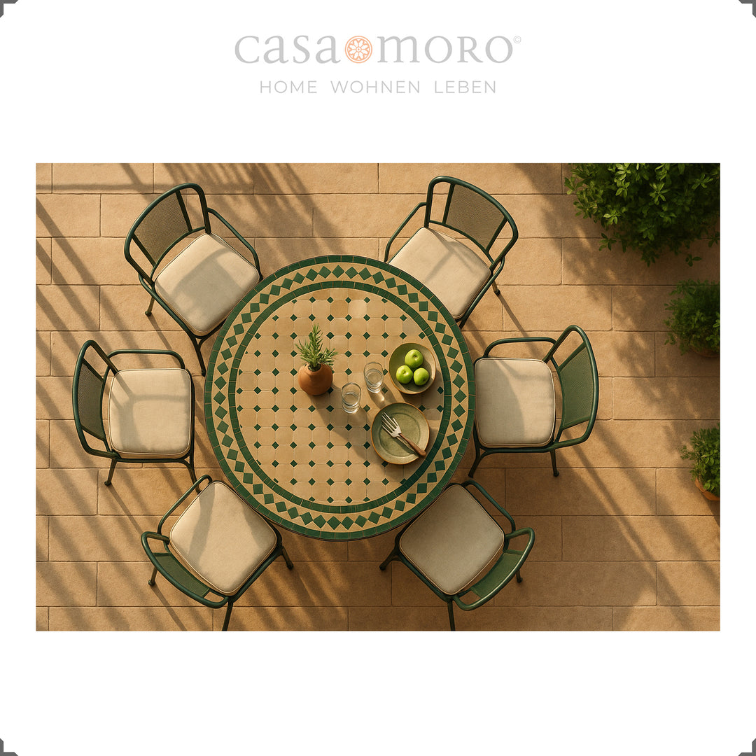 Large round dining table 120 cm – ideal for the kitchen, living room or outdoor area