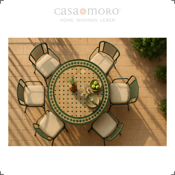 Large round dining table 120 cm – ideal for the kitchen, living room or outdoor area