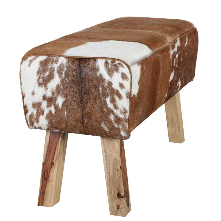 Tara fur stool bench with cowhide look