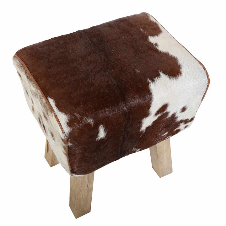 Genuine leather footstool Benisha