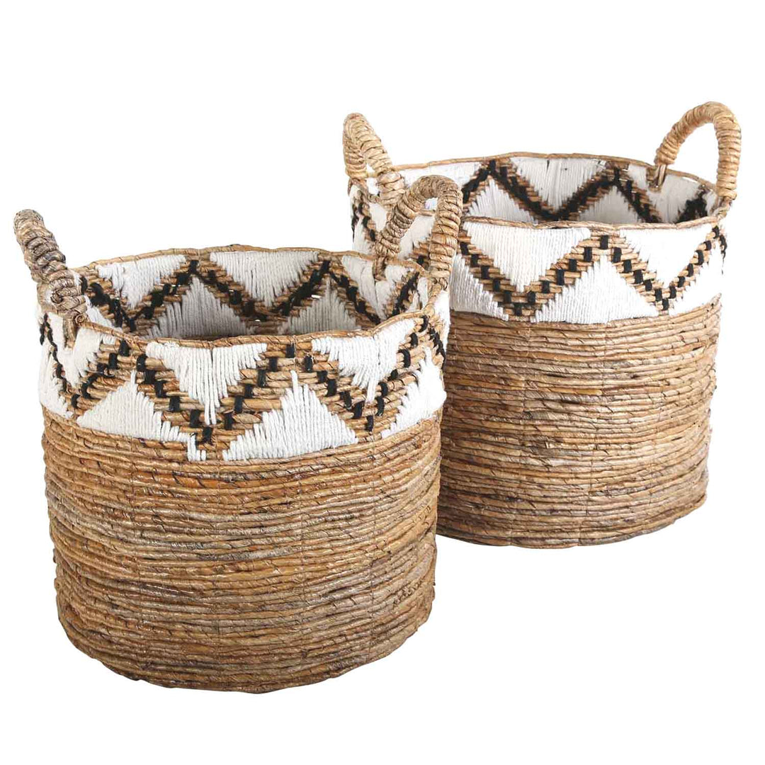 Raja wicker basket with border
