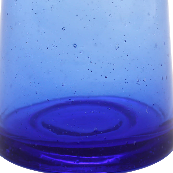 Set of 4 dessert glasses in rich blue - mouth-blown and versatile