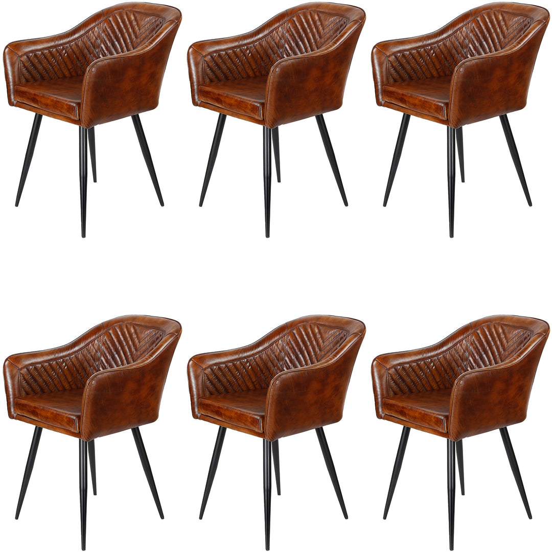 Brown leather armchair