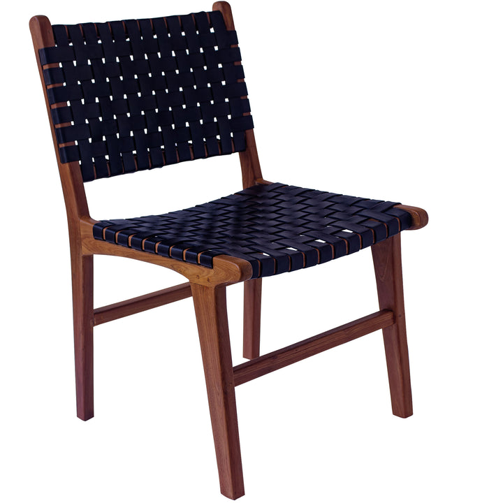 Dining room chair black leather