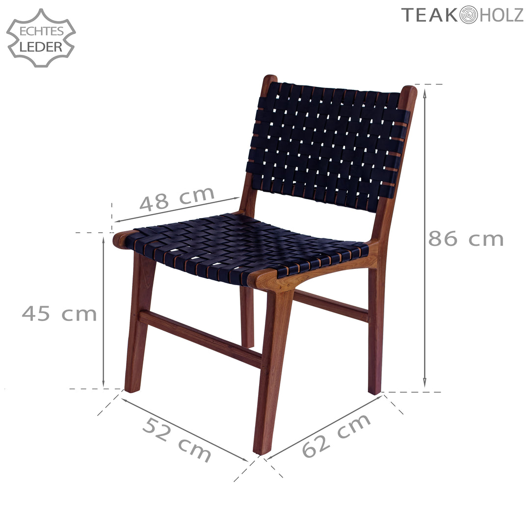 Dining room chair black leather