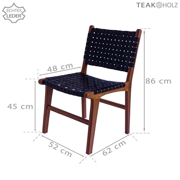 Dining room chair black leather