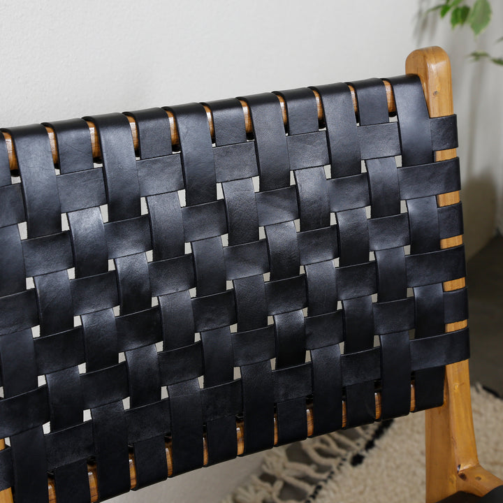 Dining room chair black leather