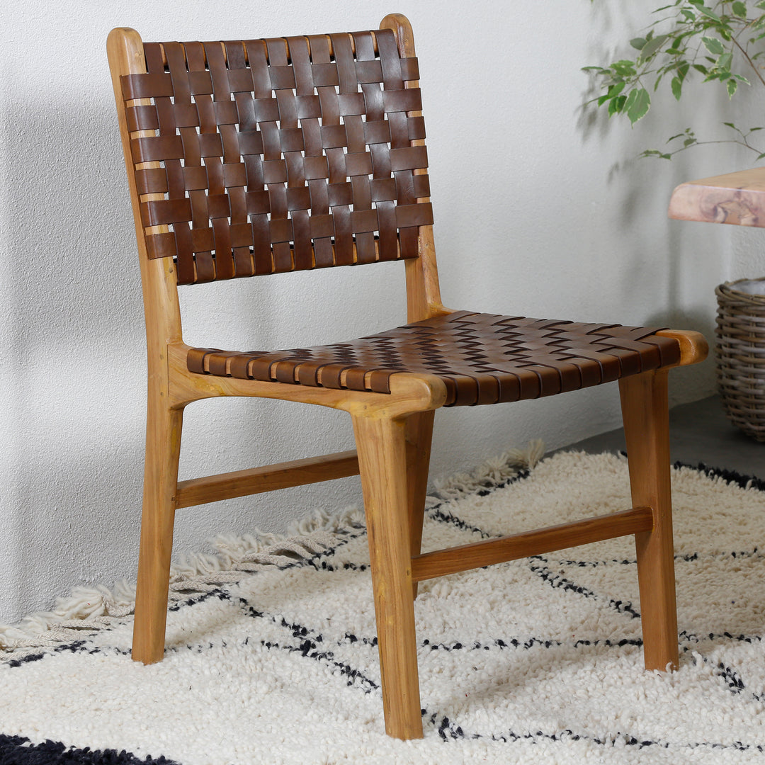 Dining room chair brown leather