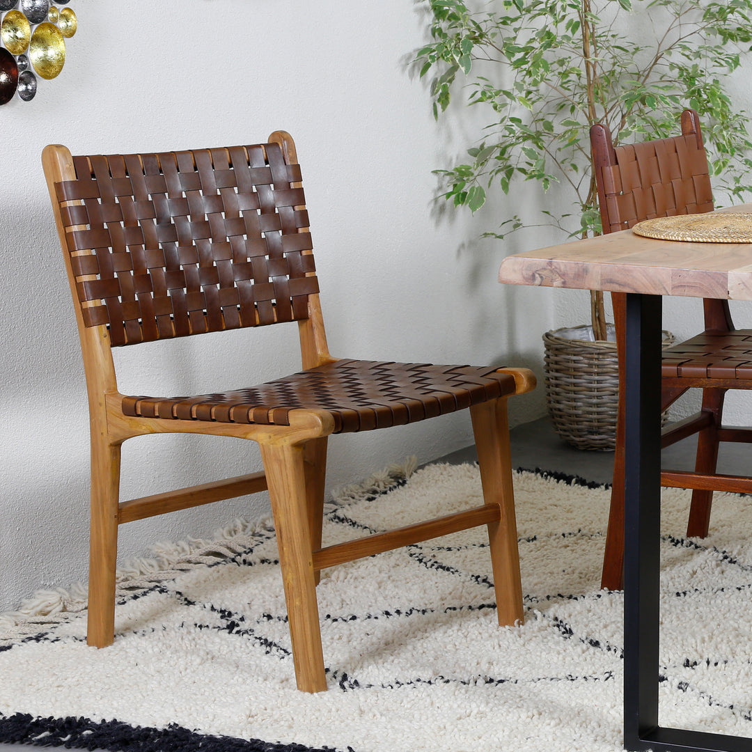 Dining room chair brown leather