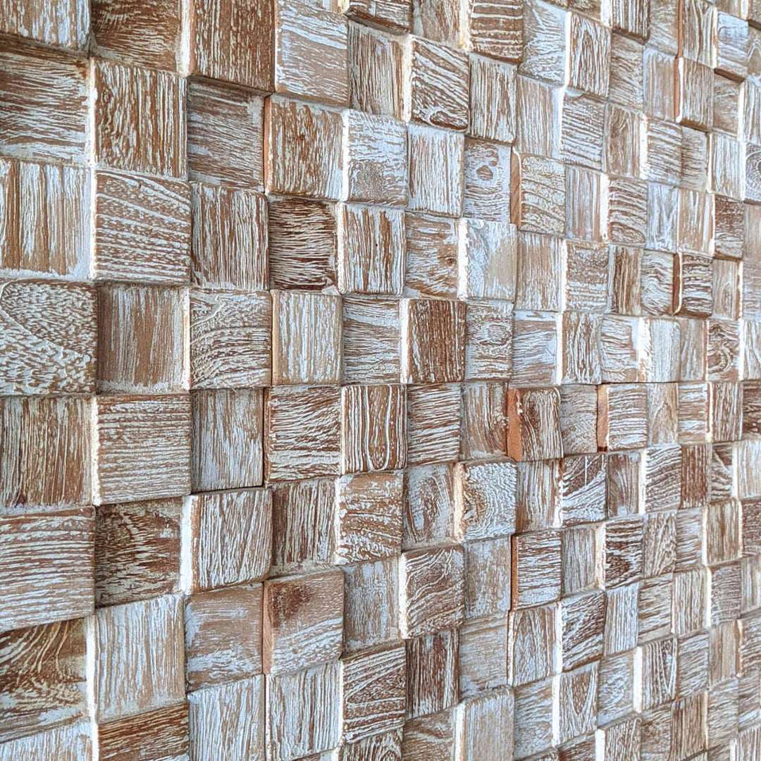 Wooden wall paneling White Washed Cube
