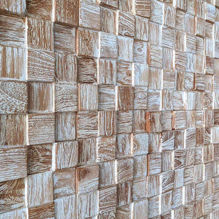 Wooden wall paneling White Washed Cube
