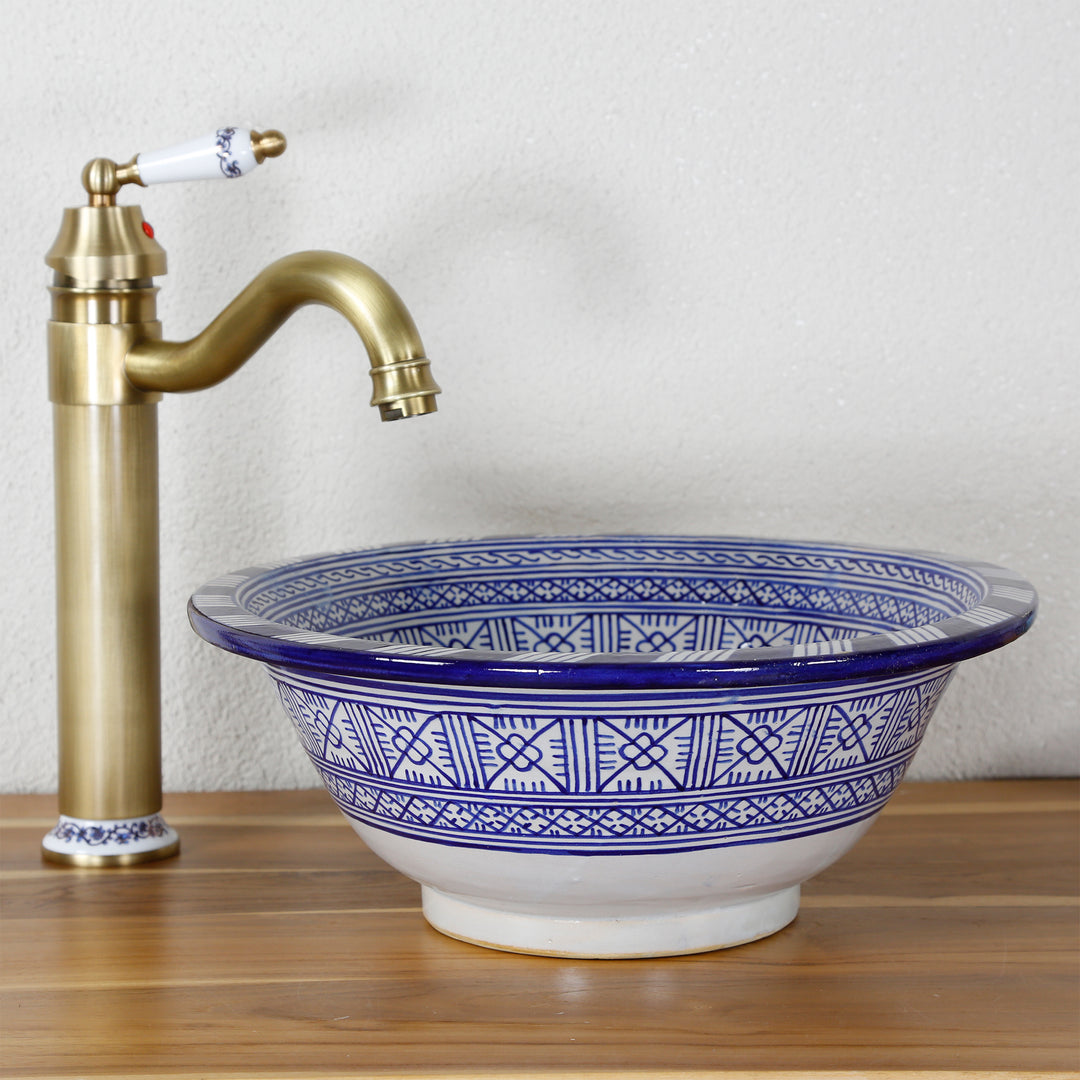 Ceramic countertop sink, round