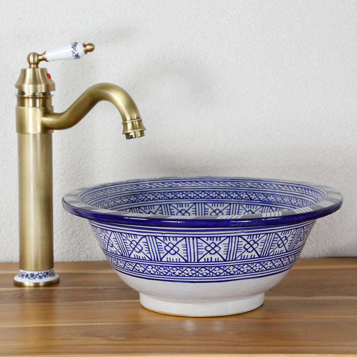 Ceramic countertop sink, round