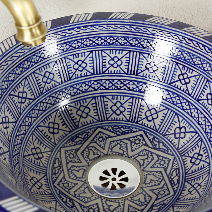 Ceramic countertop sink, round