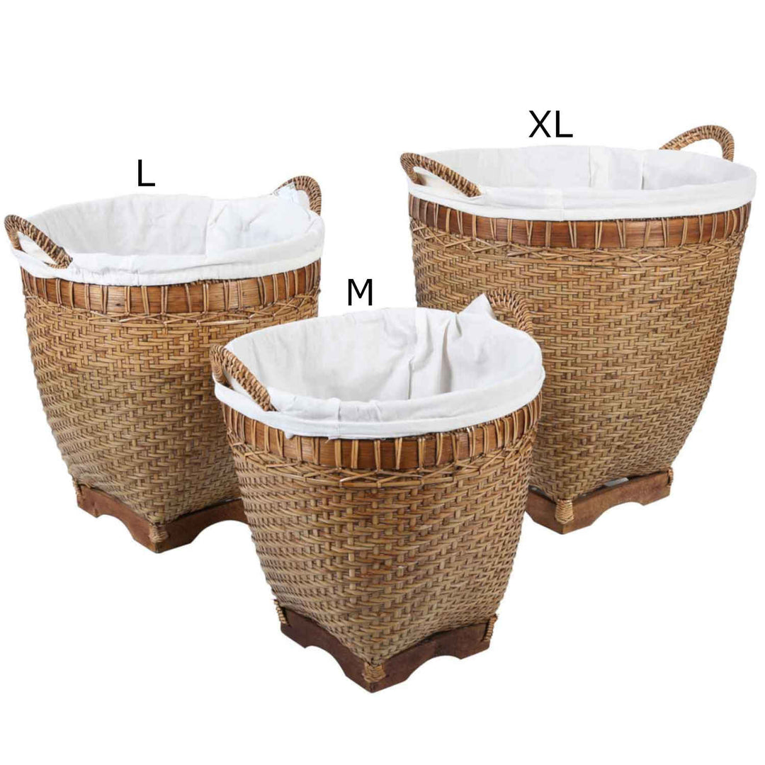 Rattan laundry basket Lea with handle