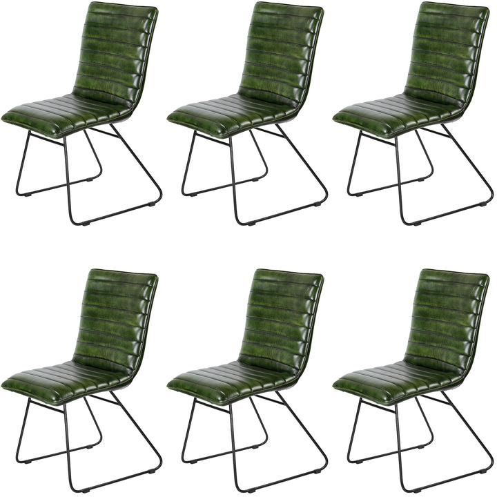 Dining room chair leather green