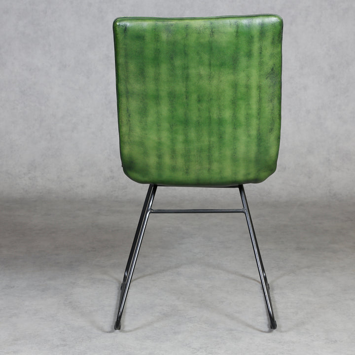 Dining room chair leather green